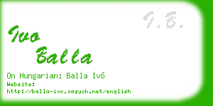 ivo balla business card